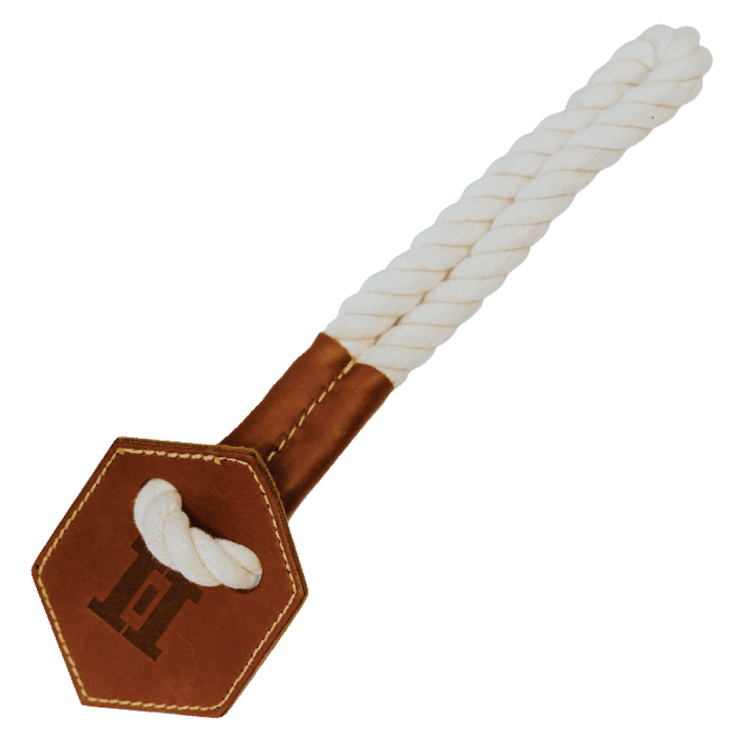 Huntlea Dog Tug Toy with Hex Leather