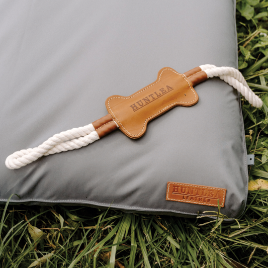 Huntlea Dog Tug Toy with Leather Bone Centre