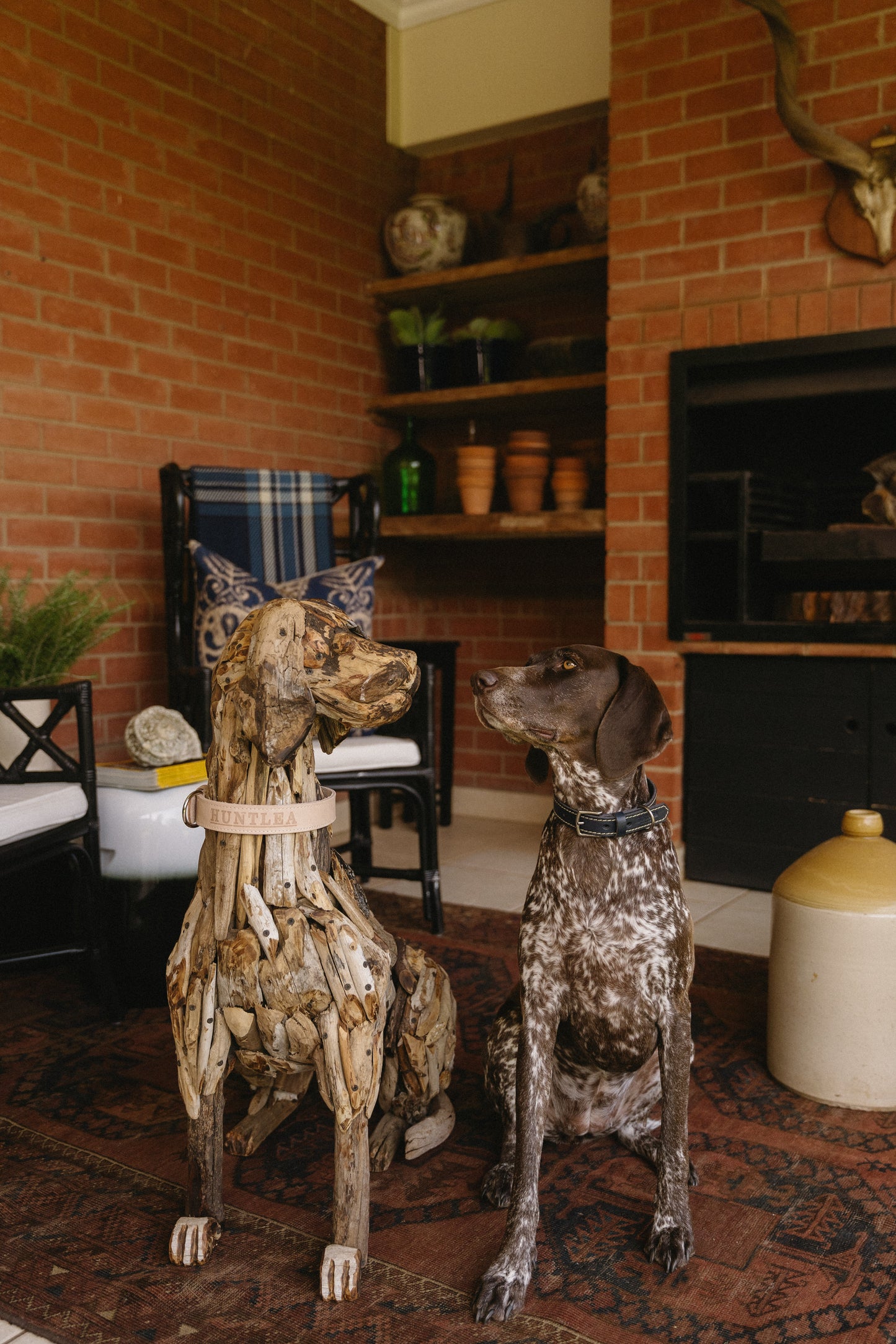 Handmade Driftwood Dog Sculpture