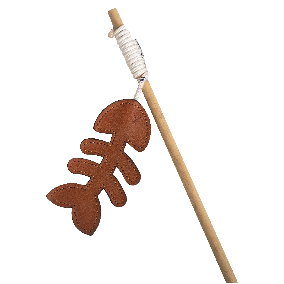Huntlea Dangler Cat Toy Leather Fishbone