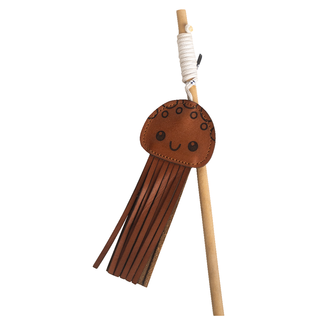 Huntlea Dangler Cat Toy Leather Jelly Fish