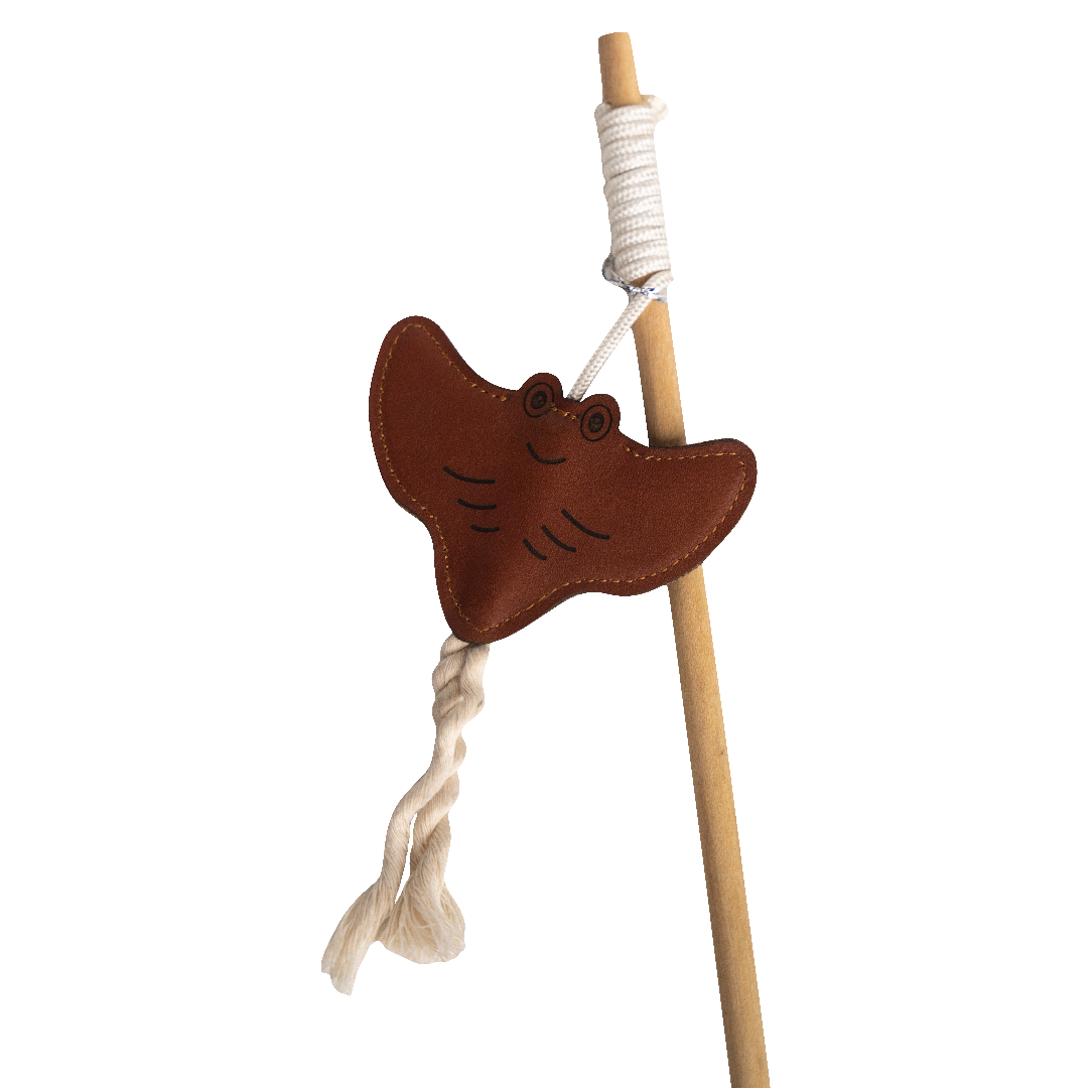 Huntlea Dangler Cat Toy Leather Manta Ray