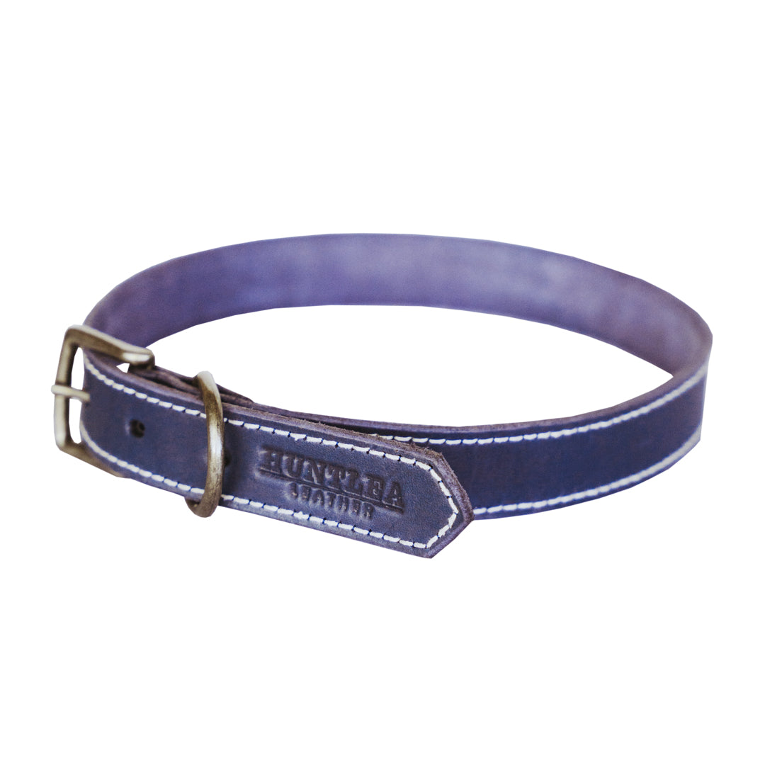 Leopard Dog Leather Collar HUNTLEA