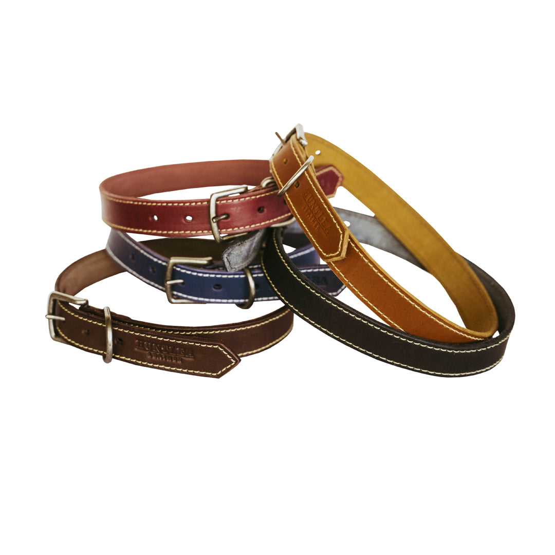 Leopard Dog Leather Collar HUNTLEA